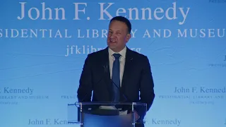 An Taoiseach Leo Varadkar, T.D. speaks at the JFK Presidential Library