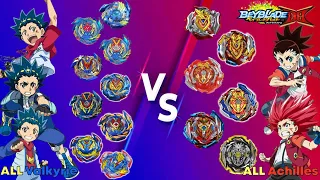 Beyblade Burst DB 【ALL Valkyrie VS ALL Achilles】 Relay battle 베이블레이드 버스트 다이너마이트 DB / ベイブレードバーストDB