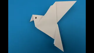 Голубь мира из бумаги оригами. Origami: Peace Dove