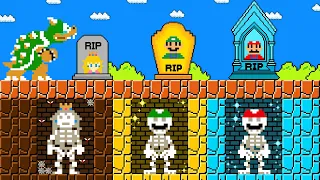 Doki Mario: Bowser RIP All Mario, Luigi and Peach Skeleton Poor to Rich Challenge!