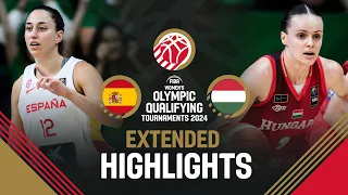Spain 🇪🇸 v Hungary 🇭🇺 | Extended Highlights | FIBA Women's OQT 2024