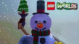 LEGO Worlds - Massive Snowman and Ski Resort Winter Wonderland Brick Builds Added