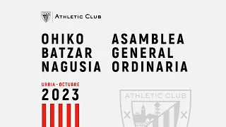 🔴 LIVE | Asamblea General Ordinaria Octubre 2023 / Ohiko Batzar Nagusia Urria 2023