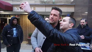 Ben Affleck takes selfies with his fans in New York