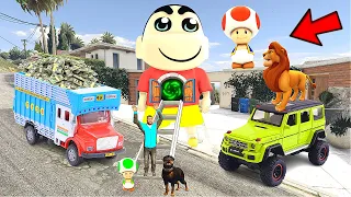 GTA 5 : Shinchan & Franklin Collecting Super Military Diamond Gold Car For Own GTA 5 ! (GTA 5 mods)