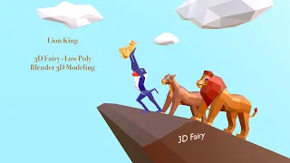 Blender 3D Modeling Lion King (Low Poly) - 3D Fairy