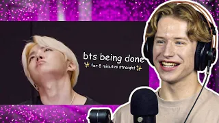 HONEST REACTION to bts being done with interviews for 8 minutes straight