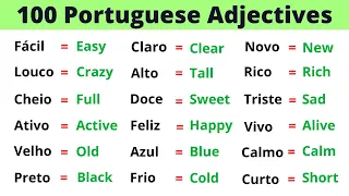 The 100 Most Common Portuguese Adjectives | BR Portuguese
