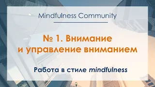 Работа в стиле mindfulness – №1 – Внимание и управление вниманием