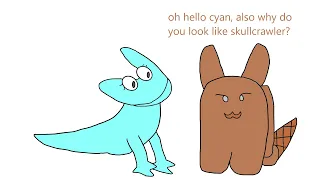 my friend(Chocolate sprinklekit) meet cyan rainbow friends