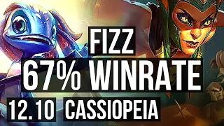 FIZZ vs CASSIOPEIA (MID) | 13/1/4, 8 solo kills, 67% winrate, Godlike | EUW Master | 12.10