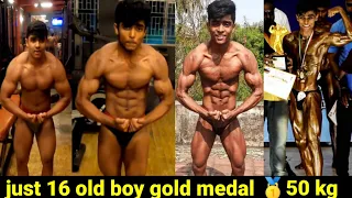 60 days transformation just 16 old boy  Mr Trichy gold medal 🥇 bodybuilding contest coach Prasanth 💪