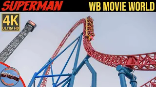 Superman Escape 4K Off-Ride Footage | Warner Bros. Movie World, Gold Coast