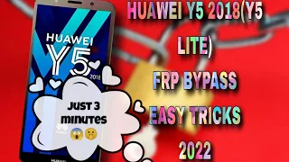 HUAWEI Y5 2018 FRP BYPASS 2022 NEW TRICKS (WITHOUT PC)
