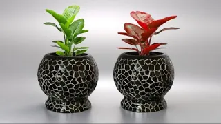Tree planter making | Cement flower vase | Broken shape tree planter & flower vase