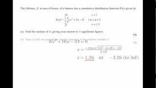 Continuous Random Variables: Past Paper Questions