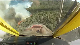 Air tanker assists firefighters on the Comet Fire near Ely, Nevada