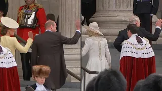 Prince Charles, Prince William, Kate and Camilla arrive at St Paul's Cathedral | AFP