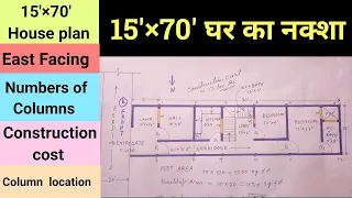 15×70 House plan | 15×70 Ghar Ka naksha | 15×70 house design | 1050 sq ft small house | BuildTech |