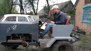 Самодельный трактор первый выезд