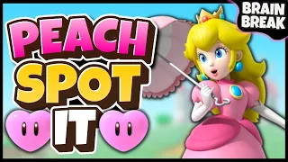 Peach Spot It | Brain Break | Mario | Just Dance | Freeze Dance