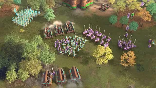 Age of Empires 4 - 4v4 LARGE SIEGE ON ENEMY BASE | Multiplayer Gameplay
