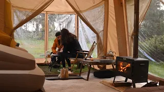 WE MADE ITALIAN BREAD IN THE POWERING RAIN AT THE CAMP