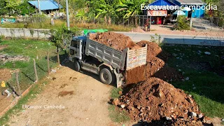 Bulldozer And Dump Truck Working Making Road Village 150 Meter This Is Video Development In Cambodia