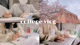 VLOG 📚 waking up at 4 am? busy days at college, preparing for exam, cherry blossom 🌸 |ft. Scarlett