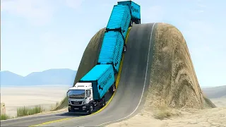 Cars vs Giant Bulge x Upside Down Speed Bumps x Spikes ▶️ BeamNG Drive