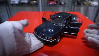 BMW 730i e32 blue 1:18 (new 2021 release) by Minichamps model review