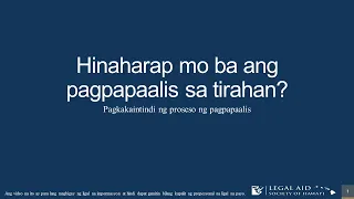 Pinapaalis ba kayo sa inyong tirahan? (Tagalog)