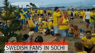 Шведские фанаты на Имеретинской набережной в Сочи(Swedish fans  in Sochi)