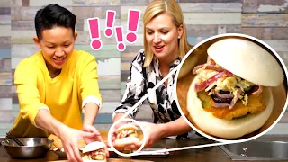 Anna Olson Learns the Secret to Chef May Chow's Chicken Burgers!