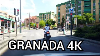 4K- Driving GRANADA downtown, Andalusia, Spain 🇪🇸