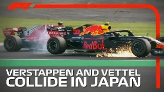 Verstappen And Vettel Collide | 2018 Japanese Grand Prix