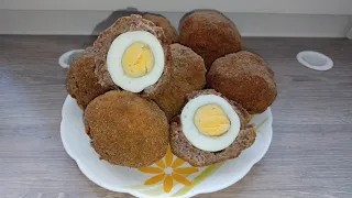 Scotch egg,  100% yummy  yummy delicious.  (full video)