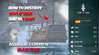 How to destroy Man O' War Easy |Assassin's Creed :Black Flag| 1 shot only!