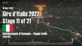 Giro d'Italia 2022 - Stage / Tappa 11 (Santarcangelo di Romagna - Reggio Emilia) - Route / Parcours