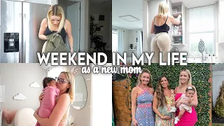 weekend in my life as a new mom | amazon haul, organizing baby stuff, going to a baby shower & more!