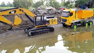 MOBIL TRUK MUAT PASIR - BANGUN JEMBATAN - EXCAVATOR RC BEKO KERUK