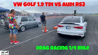 Audi RS3 vs VW Golf 1.9 TDI drag racing 1/4 mile 🚦🚗 - 4K UHD