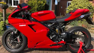 Ducati 1198 walk around termignoni full 70mm exhaust system sound