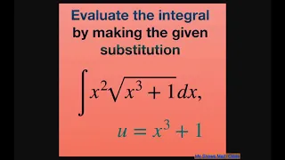 Evaluate the Integral x^2 sqrt(x^3 + 1) dx with u substitution u = x^3 + 1
