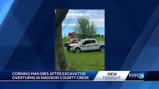 Corning man dies after excavator overturns in Madison County creek