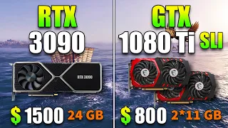 RTX 3090 24GB vs GTX 1080 Ti SLI 2*11 | PC Gaming Benchmark Test