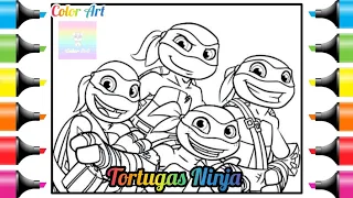 How to draw ninja turtles , Coloring pages , Cartoon  , color Art