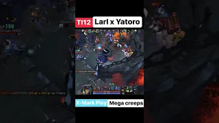 Larl and Yatoro on their X Mark play mega creeps #dota2 #dota2gameplay #dota2highlights #dota2shorts