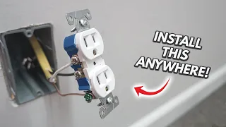 How To Add An Electrical Outlet Anywhere (2021) Complete Wiring | DIY Tutorial For Beginners!