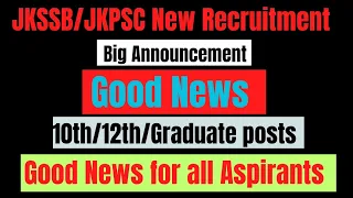 JKSSB| New Recruitment 2024/Jkssb New posts/jkssb exam update/jkssb fresh update today